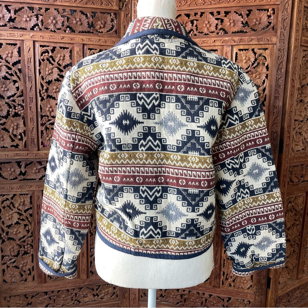 FLASHBACKS Vintage Southwestern Tapestry Jaquard Festival Patterned Jacket - Picture 8 of 12